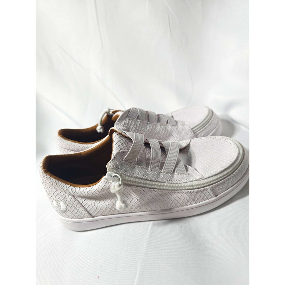 BILLY Gore Low Women's White Low Top Zip Sneakers Faux Snakeskin BW21120-100